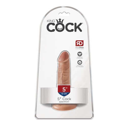 Pipedream King Cock 5 in. Realistic Dildo with Suction Cup Tan