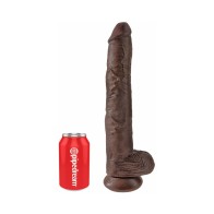 Pipedream King Cock Dildo de 14 in con Testículos Marrón