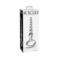 Masajeador de Cristal Icicles No. 67 Transparente con Perlas - Placer Elegante