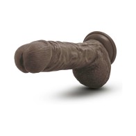 Dildo Au Naturel Big Billy 9 in. Doble Densidad con Testículos Marrón