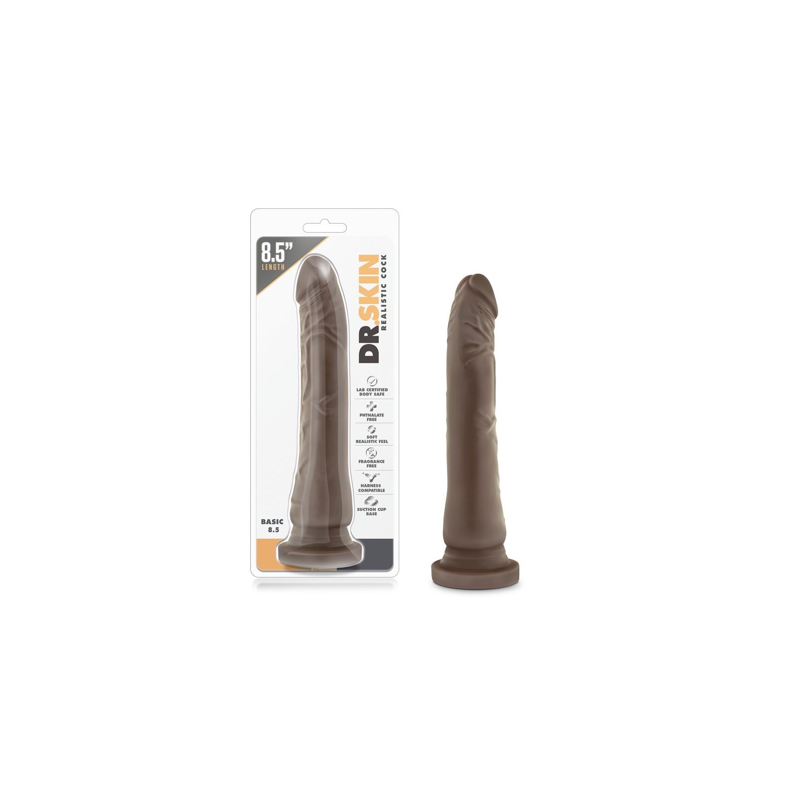 Dildo Dr. Skin Básico 8.5 in. Marrón