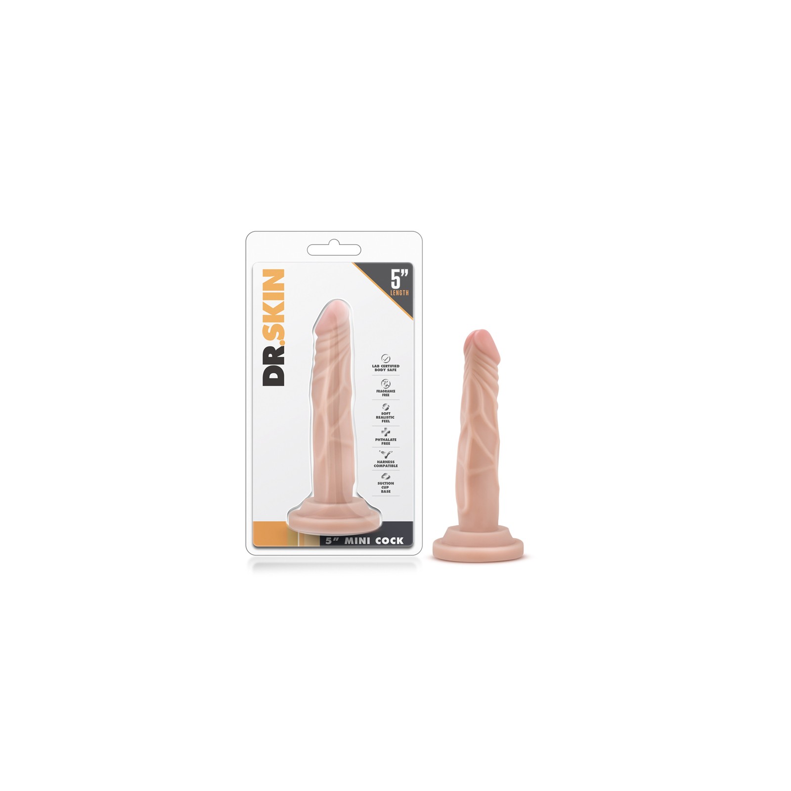 Dildo Realista Mini Dr. Skin de 5 Pulgadas Beige