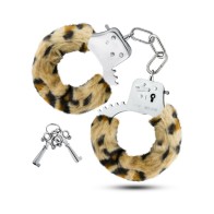 Temptasia Adjustable Faux Fur Cuffs - Leopard