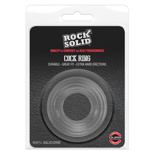 Rock Solid Anillo para el Pene Silicona Estirada con Estrías para Placer Mejorado