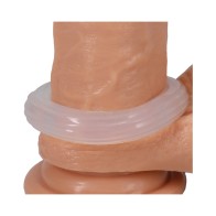 Rock Solid Ribbed Sila-Stretch Cock Ring for Enhanced Pleasure