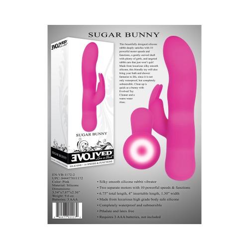 Evolved Sugar Bunny Mini Silicone Rabbit Vibrator Pink