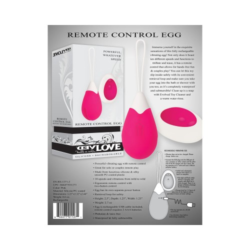 Vibrador de Huevo Recargable Control Remoto - Rosa