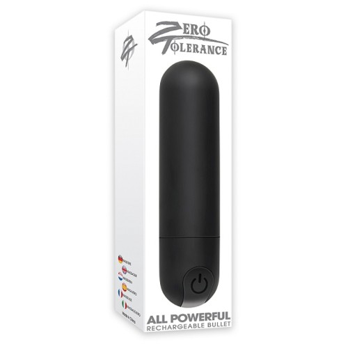 Vibrador Bullet Poderoso Negro Zero Tolerance