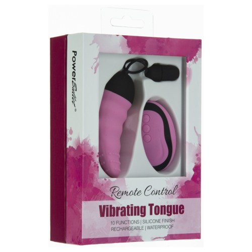 Power Bullet Vibrating Tongue Remote Control Pink