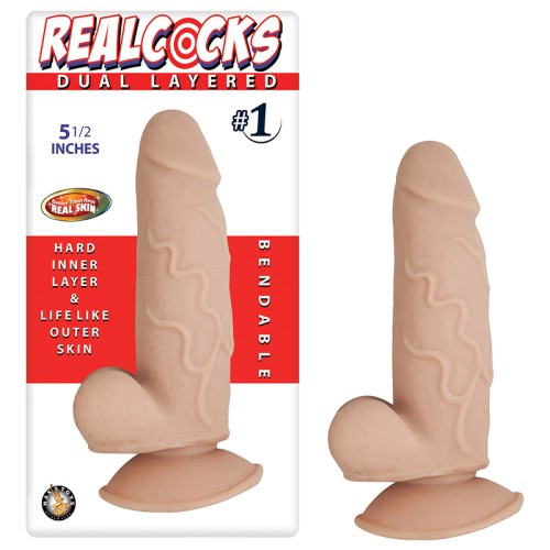 Realcocks Dual Layered 5.5in Flesh Dong