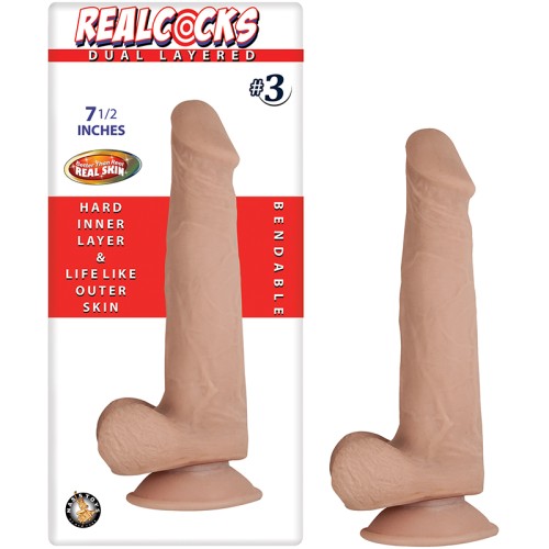 Dildo Doble Capa de Realcocks #3 7.5in Color Carne