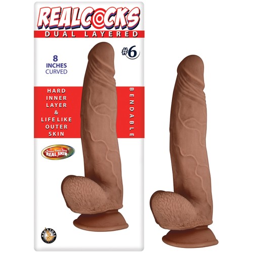 Realcocks Dildo Curvado de 8in Doble Capa