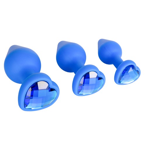 MHWGO Silicone Butt Plug Kit with Crystals