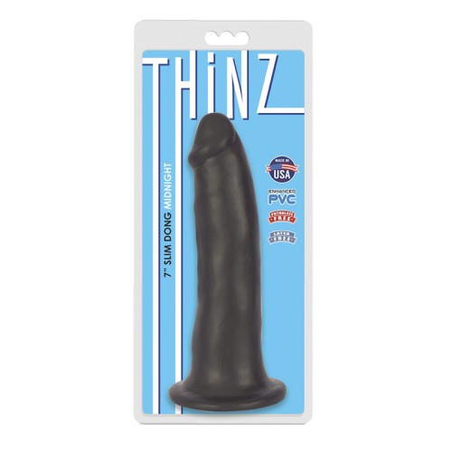 Curve Toys Thinz Dildo Slim de 7 in. con Succión Medianoche