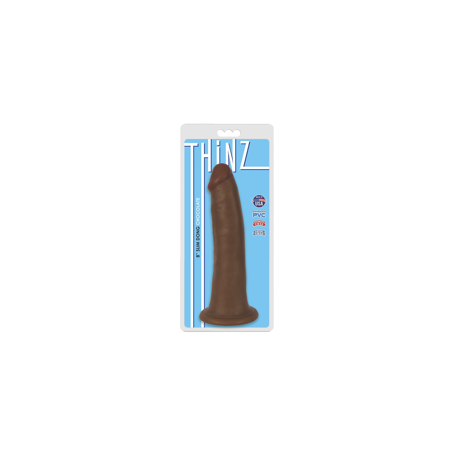 Curve Toys Thinz Slim Dildo with Suction Cup Brown