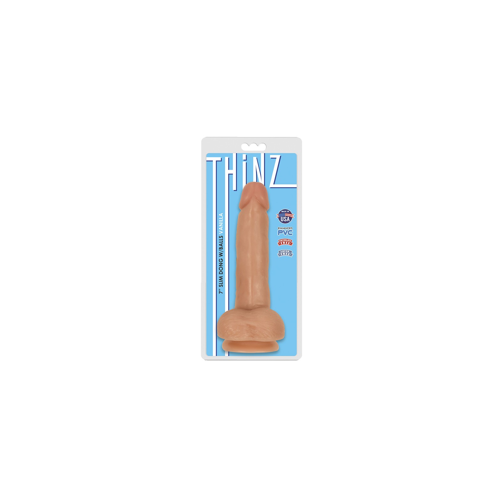 Curve Toys Thinz Slim Dildo with Balls Beige for Realistic Pleasure