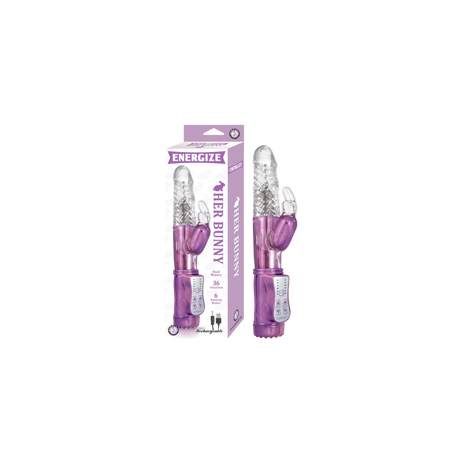 Vibrador Energize Her Bunny 1 en Púrpura