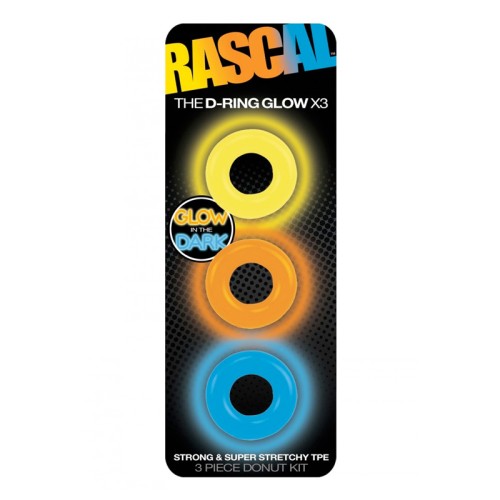 Rascal D-Ring Glow x3 para Placer Mejorado