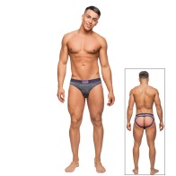 Male Power Heather Haze Cutout Grey Thong for Comfort