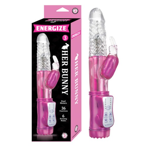 Energize Her Bunny 3 Dual Motors Vibrator - Pink