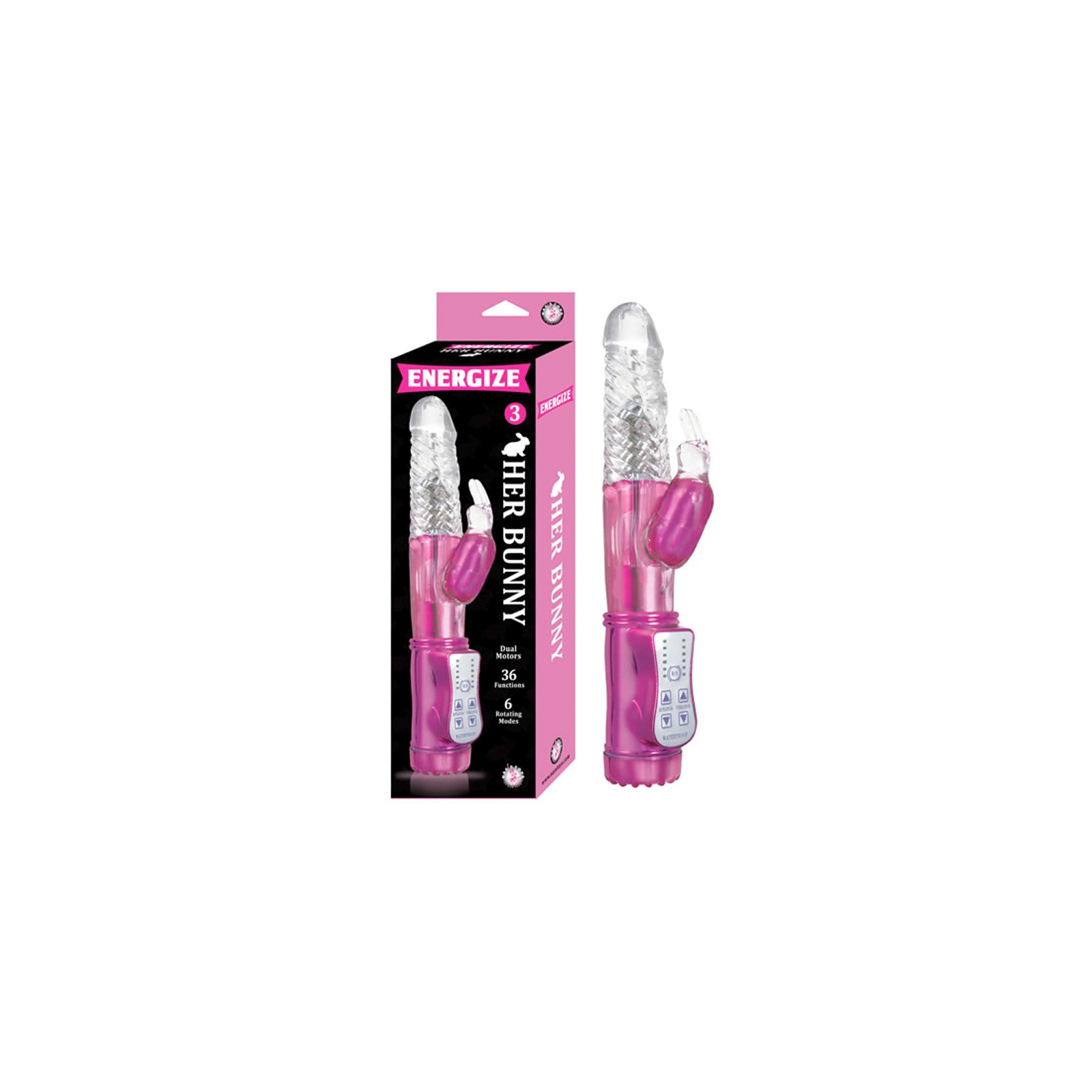 Energize Her Bunny 3 Dual Motors Vibrator - Pink