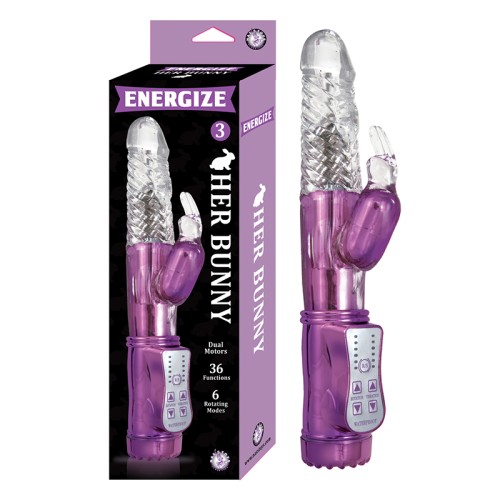 Energize Her Bunny 3 Waterproof Vibrator Purple