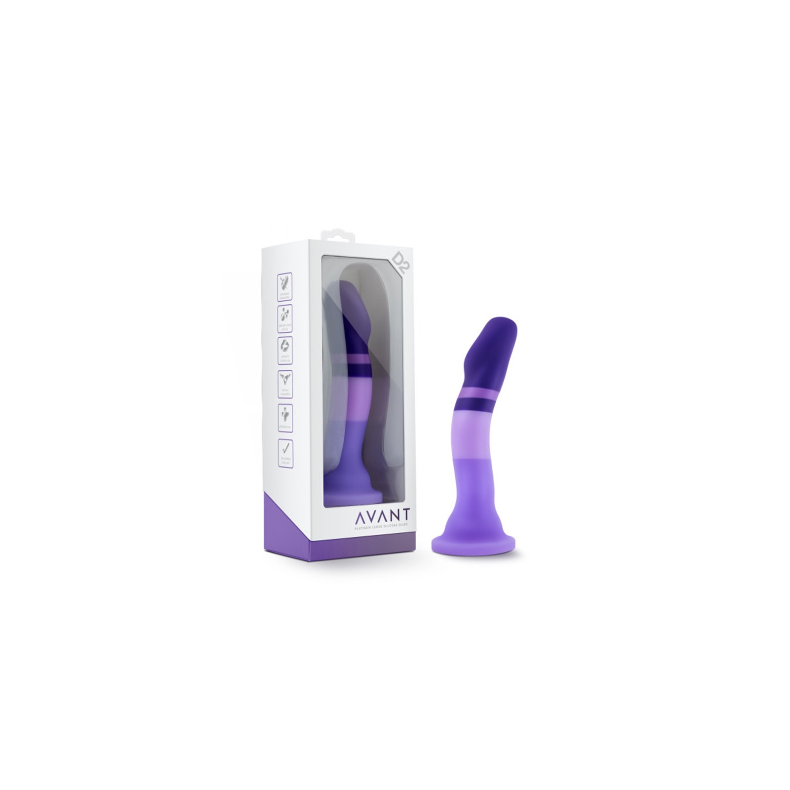 Avant D2 Lluvia Púrpura Dildo de Silicona 7.5in - Placer Realista