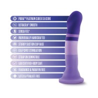 Avant D2 Purple Rain 7.5in Silicone Dildo - Realistic Pleasure