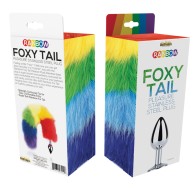 Rainbow Foxy Tail with Butt Plug for Playful Adventures