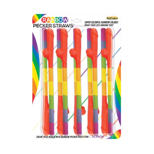 Rainbow Pecker Straws Pack - Party Fun