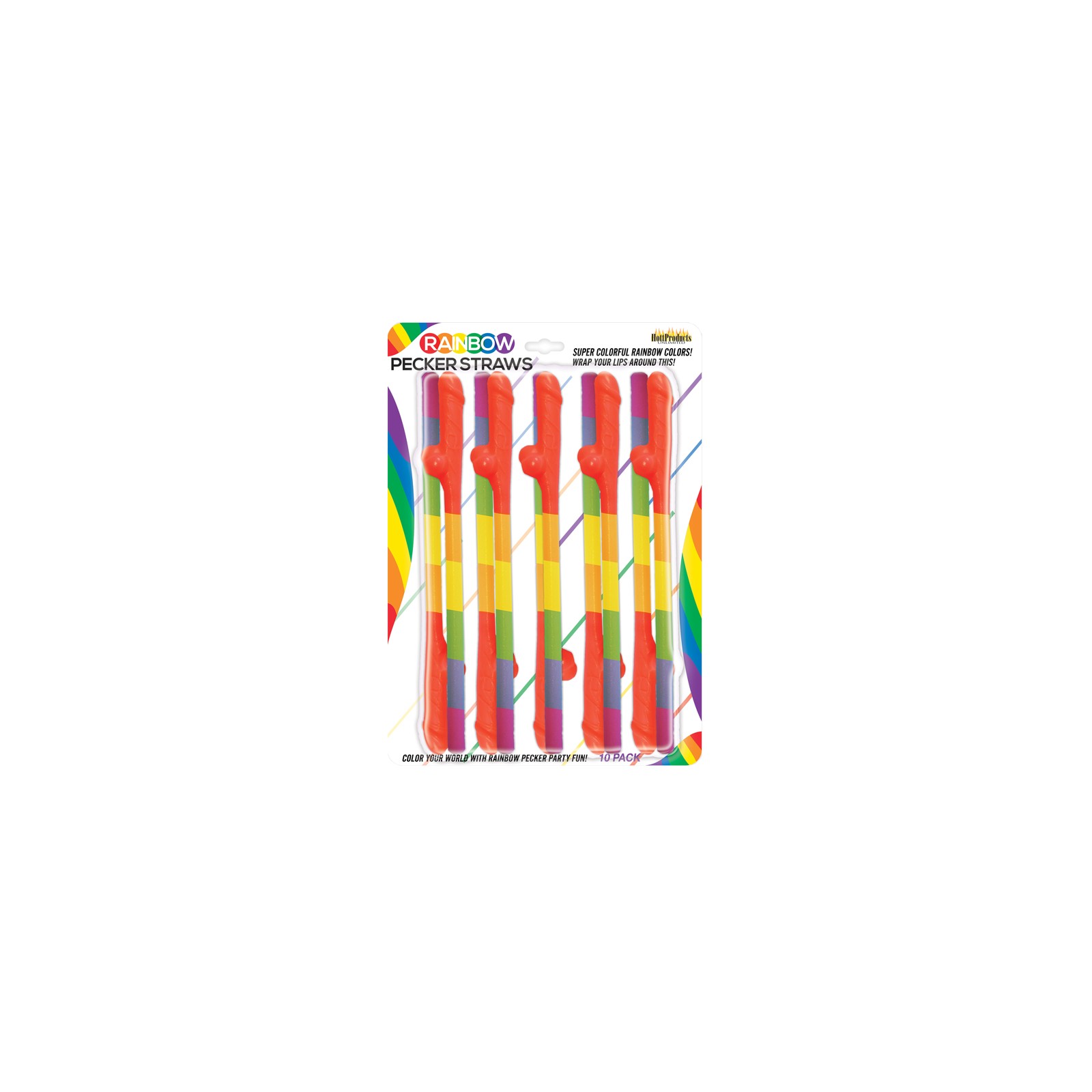 Rainbow Pecker Straws Pack - Party Fun