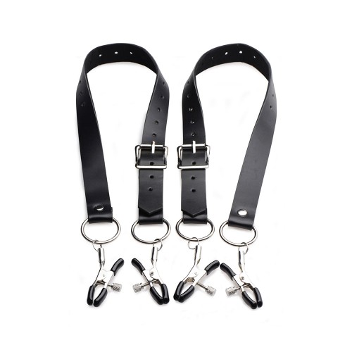 Master Series Labia Spreader Straps with Clamps - Extreme Pleasure