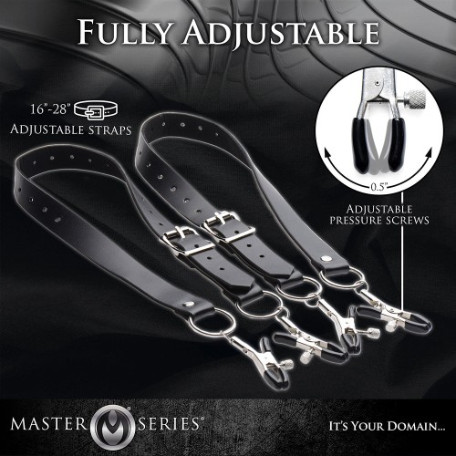 Master Series Labia Spreader Straps with Clamps - Extreme Pleasure