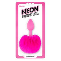 Pipedream Neon Bunny Tail Silicone Anal Plug Pink - Fun & Playful