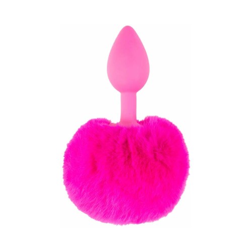 Pipedream Neon Bunny Tail Silicone Anal Plug Pink - Fun & Playful