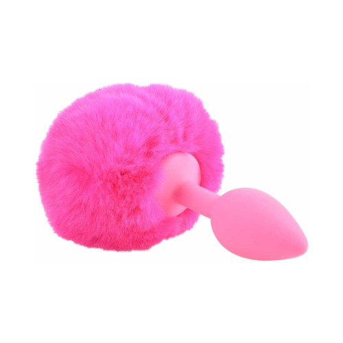 Pipedream Neon Bunny Tail Silicone Anal Plug Pink - Fun & Playful