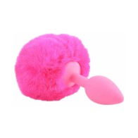 Pipedream Neon Bunny Tail Silicone Anal Plug Pink - Fun & Playful