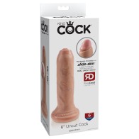 Pipedream King Cock 6 Inch Uncut Realistic Dildo with Moveable Foreskin