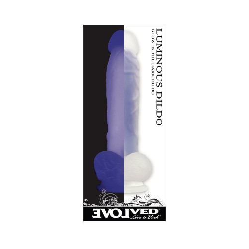 Evolved Luminous Glow in the Dark Dildo with Balls Clear/Purple