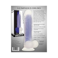 Evolved Dildo Luminoso que Brilla en la Oscuridad con Testículos Claro/Púrpura