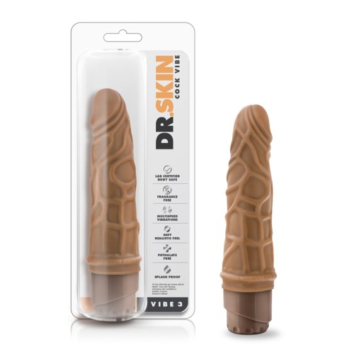 Dildo Vibrador Realista 7.25 Pulgadas Dr. Skin Vibe 3 Tan