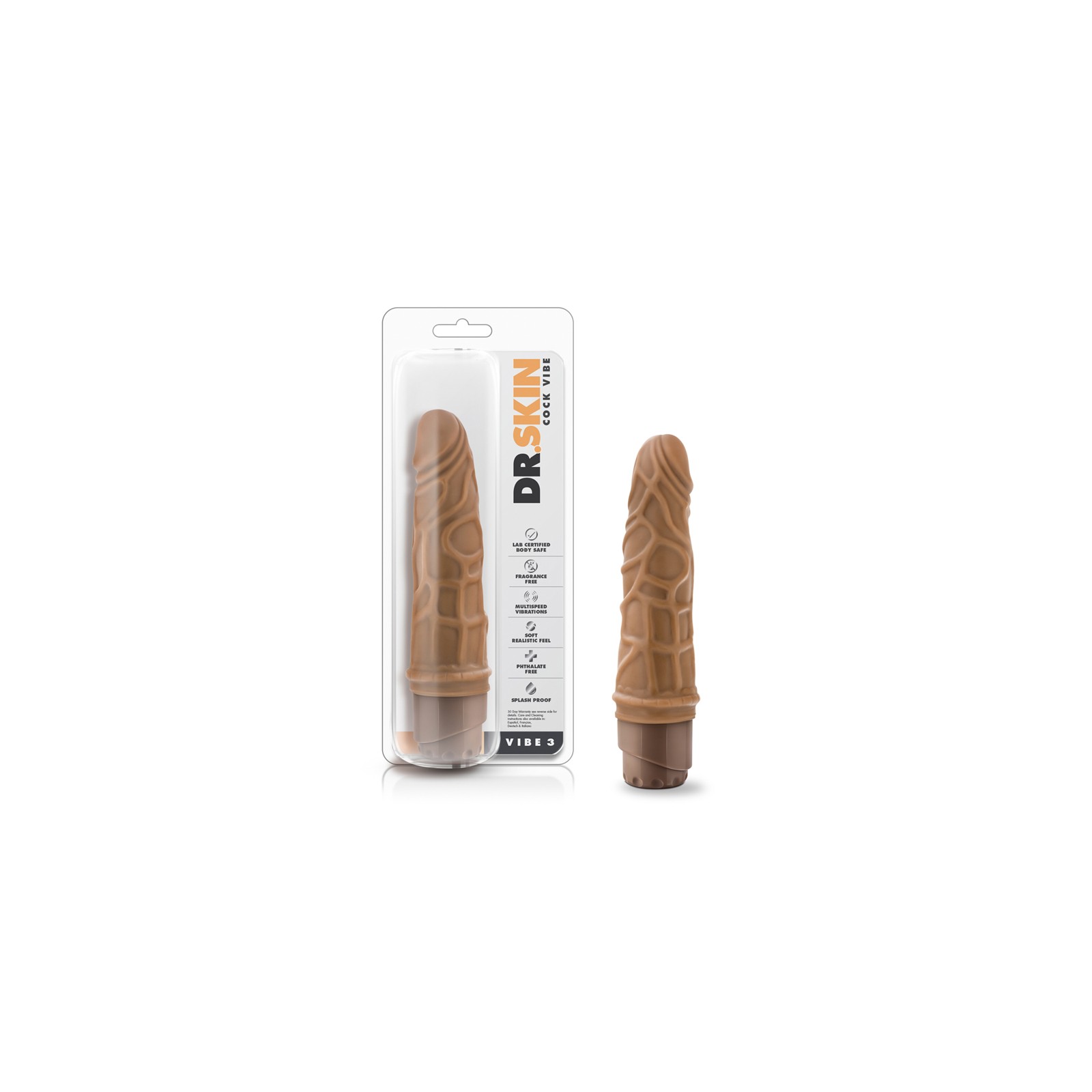 Dildo Vibrador Realista 7.25 Pulgadas Dr. Skin Vibe 3 Tan