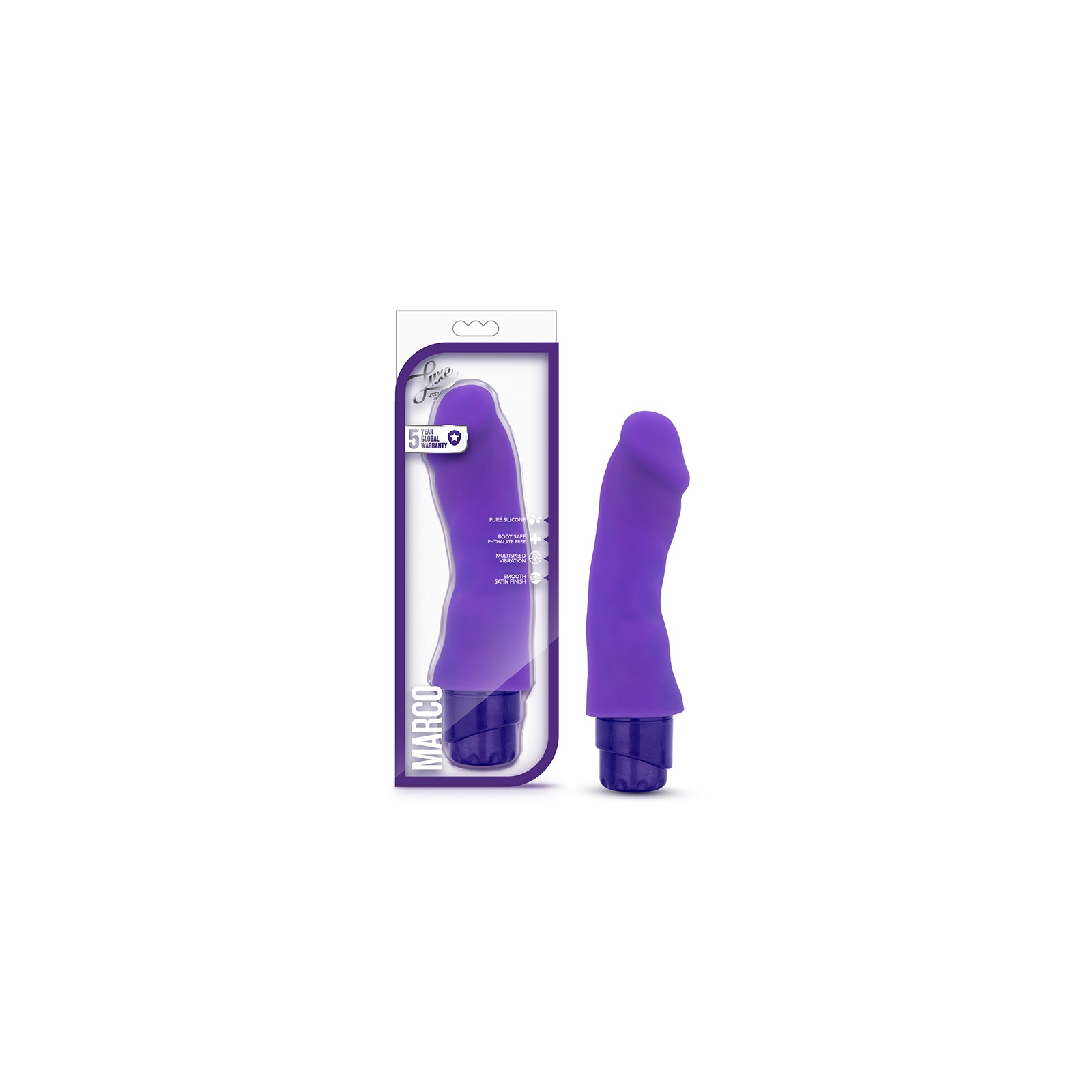 Dildo Vibrador de Silicona Luxe Marco de 7.75 Pulgadas Morado