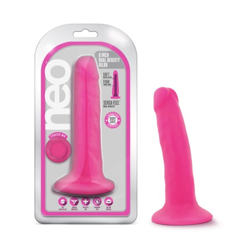 Neo 6 in. Dual Density Dildo - Neon Pink