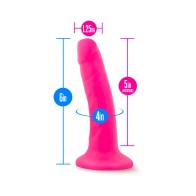 Dildo de Densidad Dual Neo 6 in. - Rosa Neón