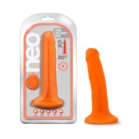 Neo Dildo de 6 in. Doble Densidad Naranja Neón