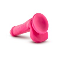 Neo 6 in. Dual Density Dildo Neon Pink