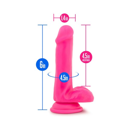 Neo 6 in. Dual Density Dildo Neon Pink