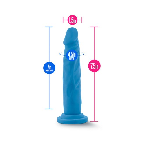 Dildo de Doble Densidad Neo 7.5 pulgadas Azul Neón