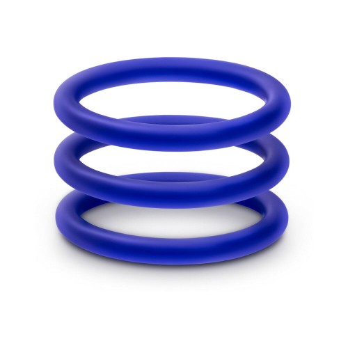 Performance VS1 Pure Premium Silicone Cockrings 3-Pack Medium Indigo - Enhance Stamina